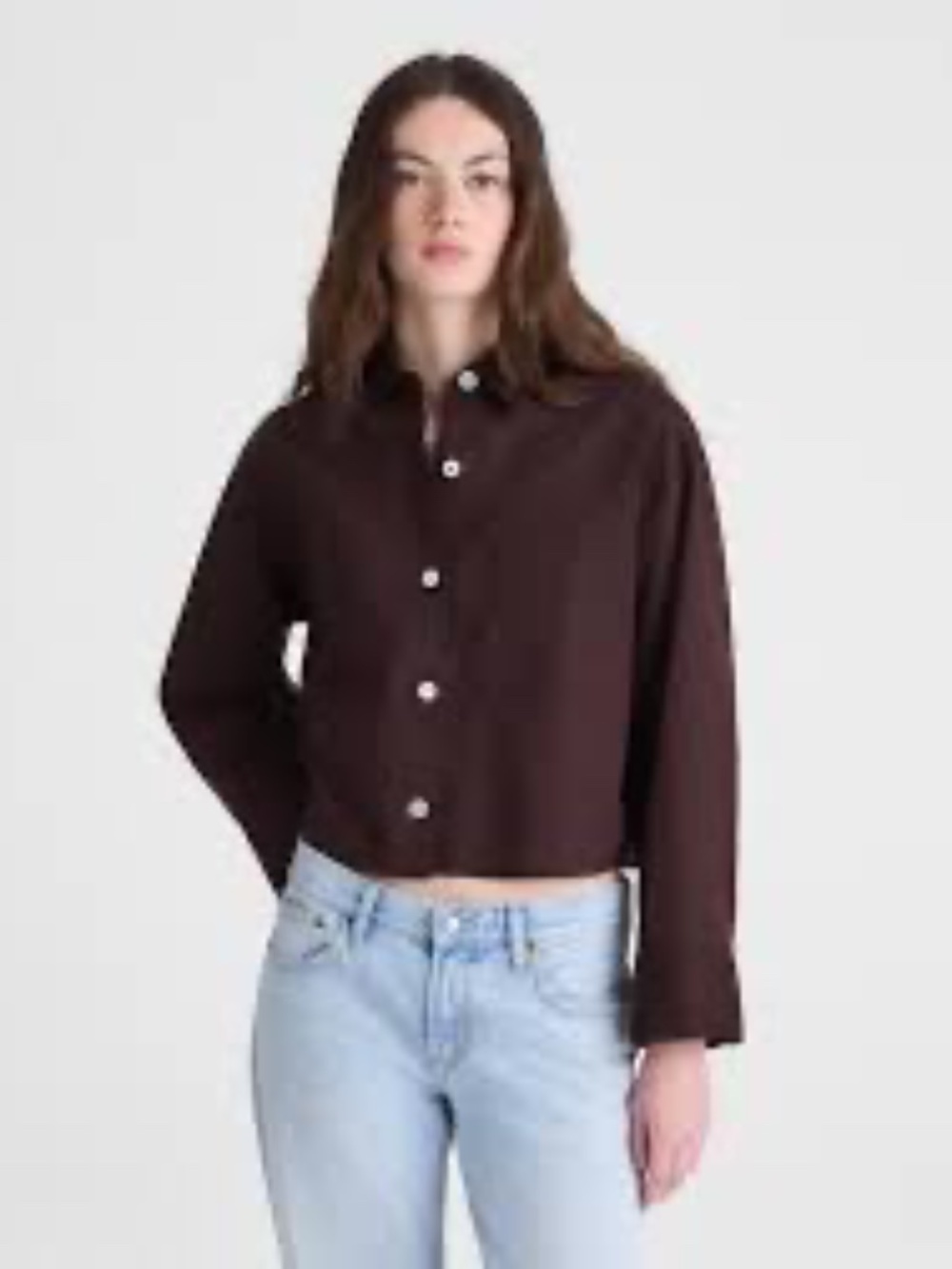 Madewell Straight-Hem Shirt in Linen-Cotton Blend Cocoa/L
